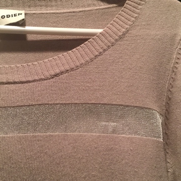 Gray Rodier Long Sleeve with Sheer Stripes - Picture 3 of 5